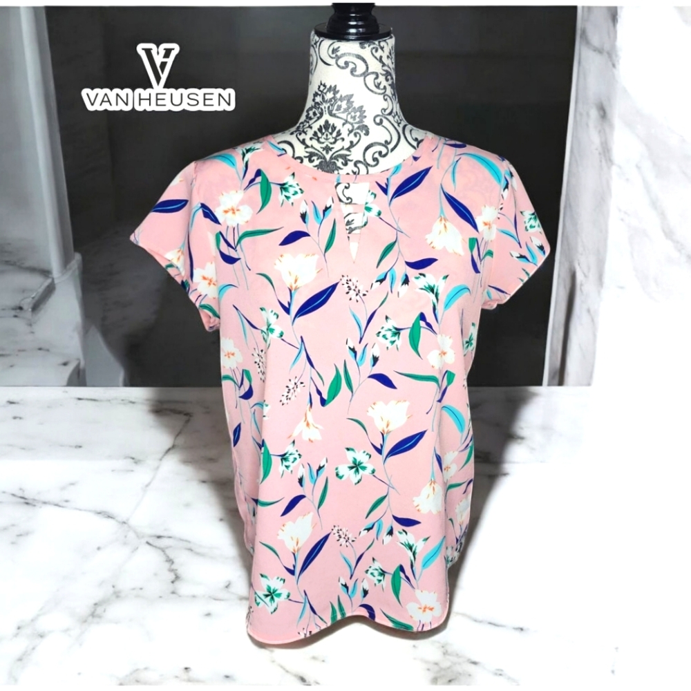 VAN HEUSEN Pink Floral Top- Medium